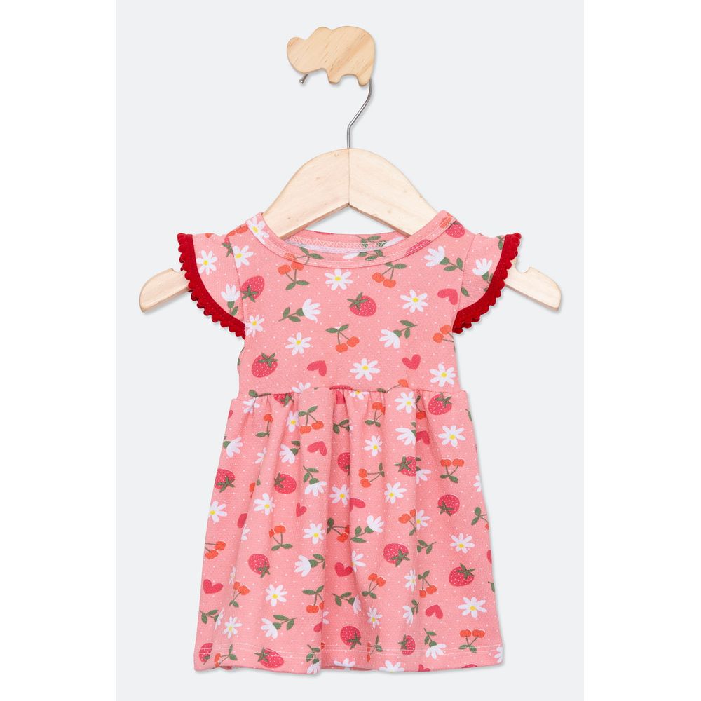 Vestido Infantil Menina Caedu Morango Rosa - Leve e Fofo - Imagem 1